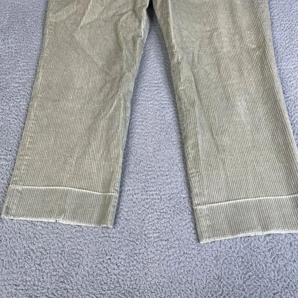 Brooks Brothers Corduroy Pants Men 38 x 28 Beige Flat Front Raw Hem Tapered Leg